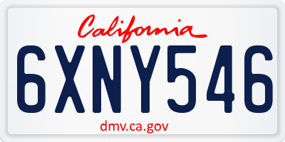 CA license plate 6XNY546
