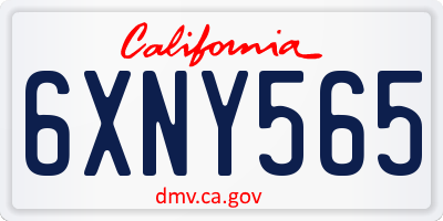 CA license plate 6XNY565