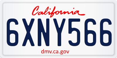 CA license plate 6XNY566