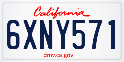 CA license plate 6XNY571