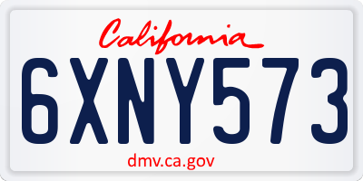 CA license plate 6XNY573