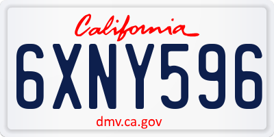 CA license plate 6XNY596