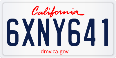 CA license plate 6XNY641