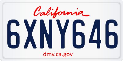 CA license plate 6XNY646