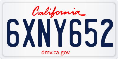 CA license plate 6XNY652