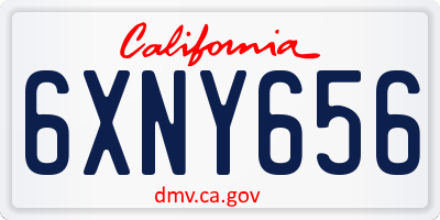 CA license plate 6XNY656