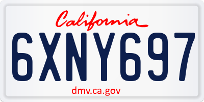 CA license plate 6XNY697