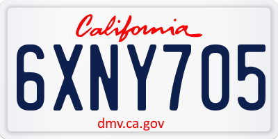 CA license plate 6XNY705