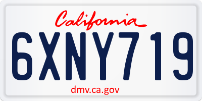 CA license plate 6XNY719