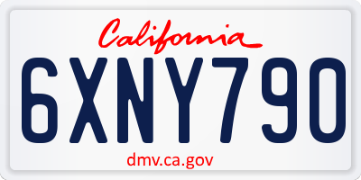 CA license plate 6XNY790