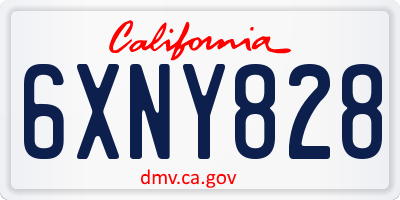 CA license plate 6XNY828