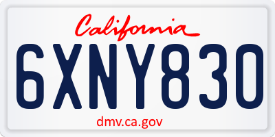 CA license plate 6XNY830