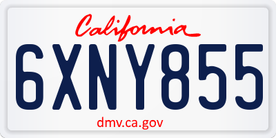 CA license plate 6XNY855