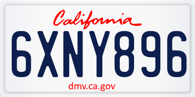 CA license plate 6XNY896
