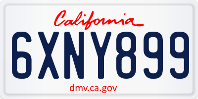 CA license plate 6XNY899
