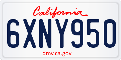 CA license plate 6XNY950