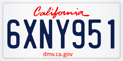 CA license plate 6XNY951