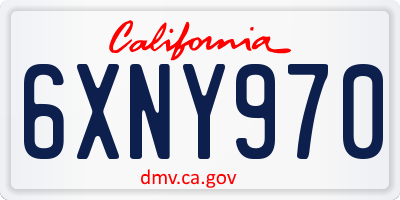 CA license plate 6XNY970