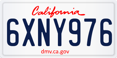 CA license plate 6XNY976