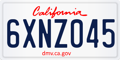 CA license plate 6XNZ045