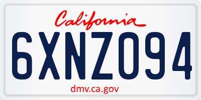 CA license plate 6XNZ094