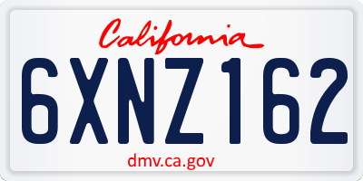 CA license plate 6XNZ162