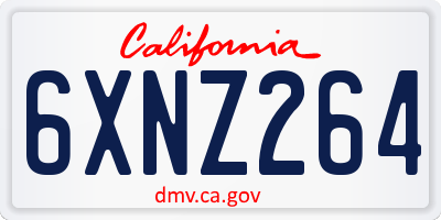 CA license plate 6XNZ264