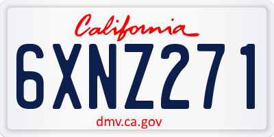 CA license plate 6XNZ271