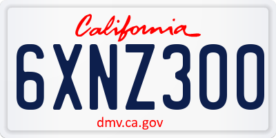 CA license plate 6XNZ300