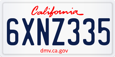 CA license plate 6XNZ335