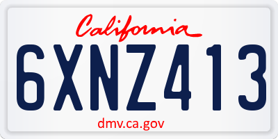 CA license plate 6XNZ413
