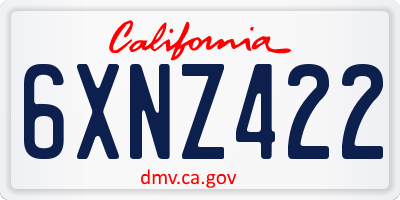 CA license plate 6XNZ422
