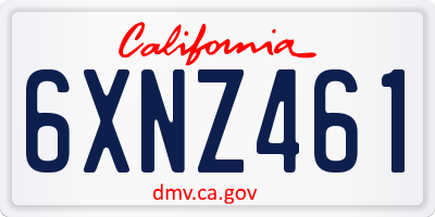 CA license plate 6XNZ461