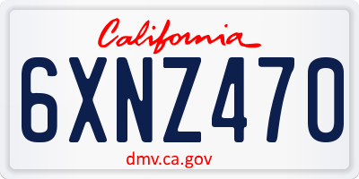 CA license plate 6XNZ470