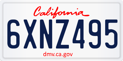 CA license plate 6XNZ495