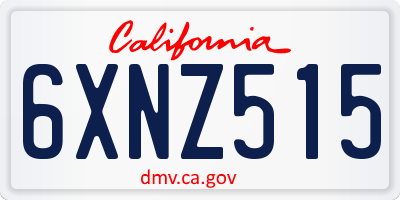 CA license plate 6XNZ515