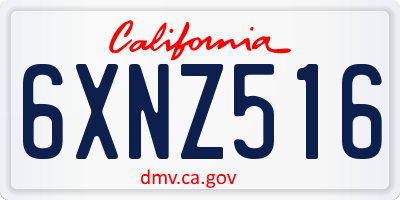 CA license plate 6XNZ516