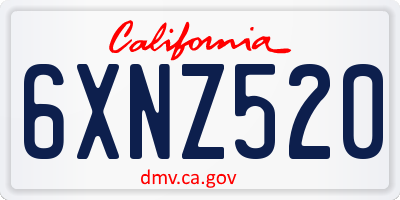CA license plate 6XNZ520