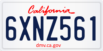 CA license plate 6XNZ561