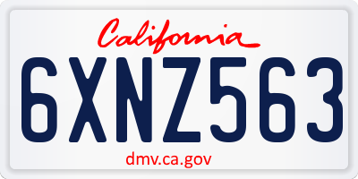CA license plate 6XNZ563