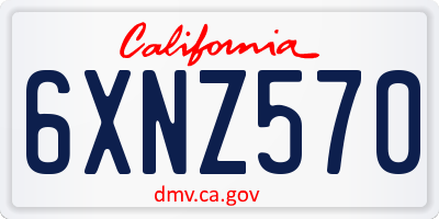 CA license plate 6XNZ570