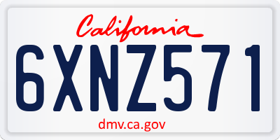 CA license plate 6XNZ571