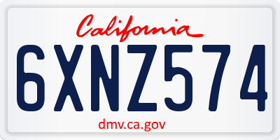 CA license plate 6XNZ574