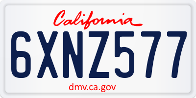 CA license plate 6XNZ577