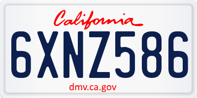 CA license plate 6XNZ586