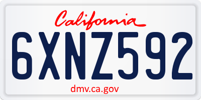 CA license plate 6XNZ592
