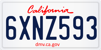 CA license plate 6XNZ593