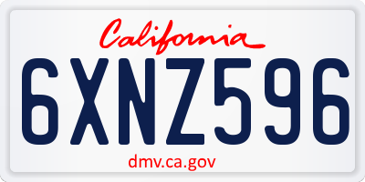 CA license plate 6XNZ596