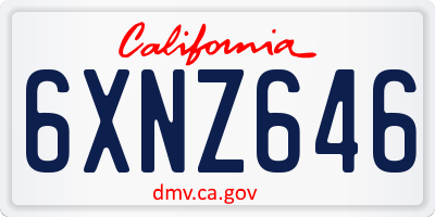 CA license plate 6XNZ646
