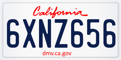 CA license plate 6XNZ656